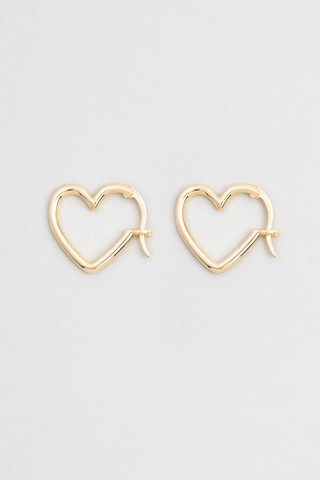 Romantik Kalp 18 Ayar Sarı Altın Kaplama Gümüş Küpe Sarı