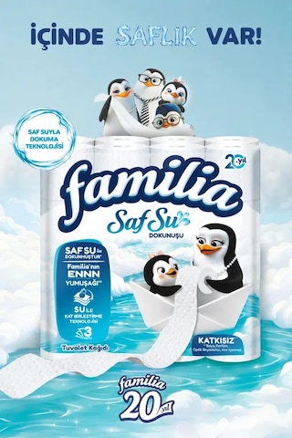 Familia Saf Su Dokunuşu Kağıt Havlu 12 Rulo X 2 Adet
