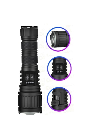 Bedotech Bd-14 10w Tg Led Alüminyum Alaşımlı Zoomlu Type-c Şarjlı El Feneri Çok Renkli