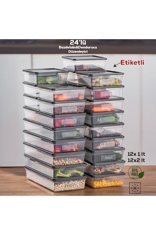 Porsima 24 Lü No-frost Buzdolabı Düzenleyici Saklama Kabı Antrasi