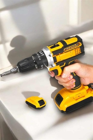 Metal Dişli 24w Darbeli Akülü Matkap Seti - Çift Bataryalı, Led Işıklı, 24 Parça Aksesuar - Mh-hs8081-2885