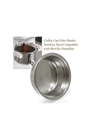 Yunboo 58mm Çelik Kahve Filtre Sepeti - Breville Bes880/bes810/bes500/bes870/bes860/bes878/bes450 Serisi Espresso Makinaları İçin Uyumlu Gümüş