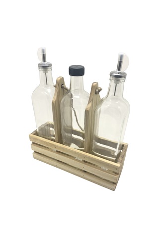 Ahşap Doğal 3lü Set Yağdanlık Ve Sosluk Takımı Set Ihlamur - Kavak 1 Set Ahşap