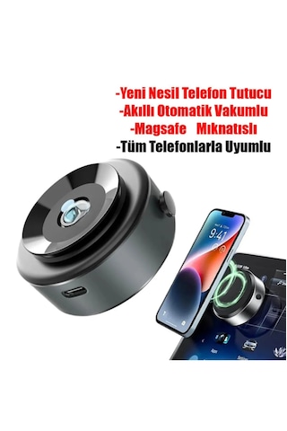 Qasul Universal Süper Manyetik Vakum Araç İçi Telefon Tutucu