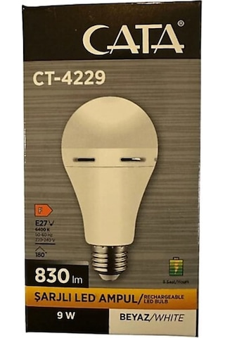 Ct-4229 Şarjlı Led Ampul Beyaz 9w 3 Adet