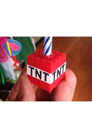 Minecraft Temalı Mumluk - Doğum Günü Süsü - Tnt Mumluk Tüm Yaşlar