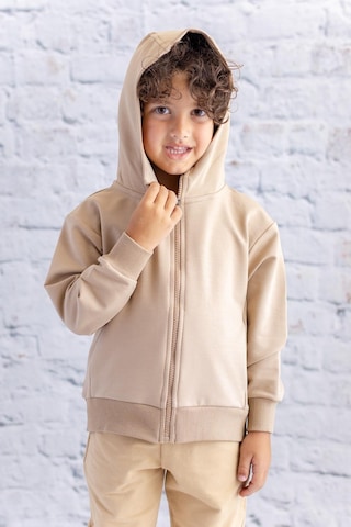 Zeyland Unisex Çocuk Basic Kapüşonlu Ceket - Bej Bej