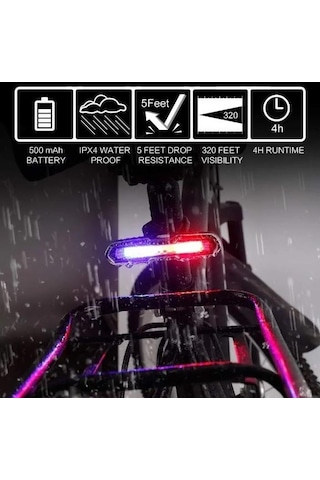 Forte Gt 6017-3 Bisiklet Yüksek Güç Cob Ön Far Usb Şarjlı Siyah