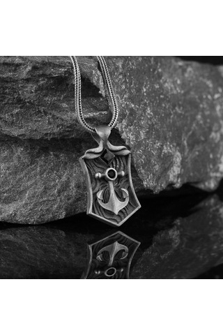 Zirkon Taşlı Çapa Motifli 925 Ayar Gümüş Kolye