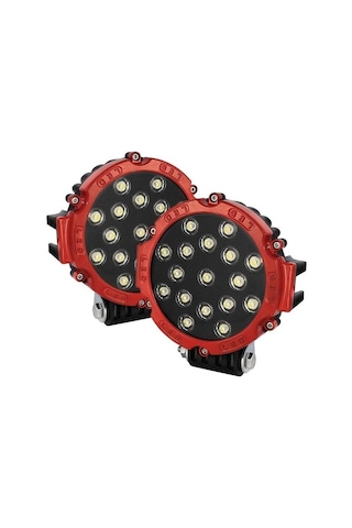 Beyaz Led Kırmızı Yuvarlak Off Road Sis Farı Çalışma Lambası 17 L