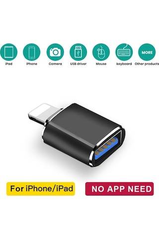 Grc Accessory iPad - iPhone Uyumlu Lightning OTG Flash USB Adaptör Çevirici