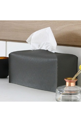 Konesam Pu Deri Dikdörtgen Mendil Kutusu - Ev Ofis Araba Kullanıma Uygun - Şık Tasarım - Dayanıklı Malzeme Diğer