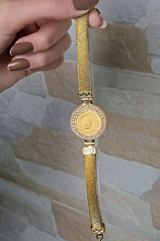 Ena Kauçuklu Gold Simli Çeyrekli Bileklik