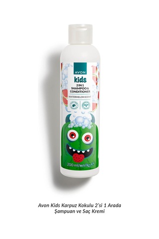 Avon Kids 2'si 1 Arada Karpuz Kokulu Çocuk Saç Kremi Ve Şampuanı 3 x 200 ML