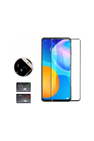 Huawei P Smart 2021 Uyumlu Kenarları Kırılmaya Dayanıklı Cam Ekran Koruyucu