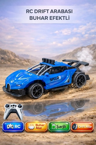 Drift Yarış Arabası Uzaktan Kumandalı Mavi Kırmızı