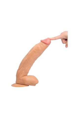 Truva Shop King Size 31 CM Uzun Kalın Penis Et Dokusu Süper Realistik Dildo