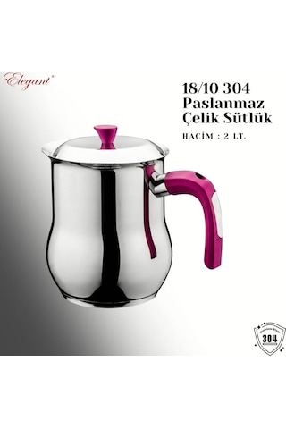 2 Lt. Çelik Sütlük Bakalit Kulp - Fuşya Fuşya