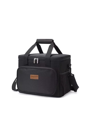 Maiyame 15l Sıcak Soğuk Tutan İş Çanta Piknik Çantası, Leakproof Su Geçirmez 600d Oxford Kumaş, Ergonomik Taşıma, Çift Rüzgarlı Fermuar, Siyah Siyah