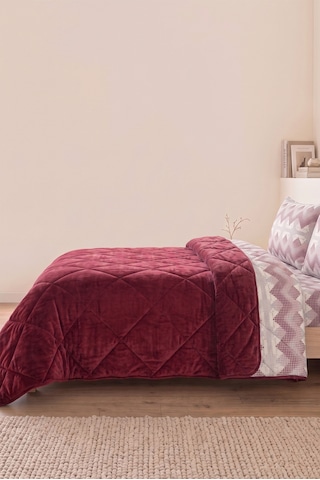 Formeya Bordo Tek Kişilik Wellsoft Yorgan Yastık Kılıflı