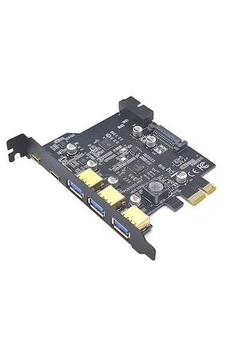 5 Port Pci-e Express Usb 3.0 Type C 3.2 Çoklayıcı Riser Kart