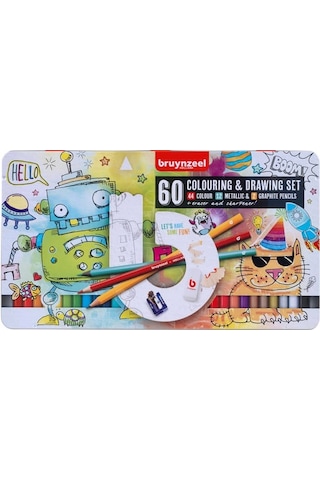 Bruynzeel Colouring & Drawing Set Small Artists 60'lı