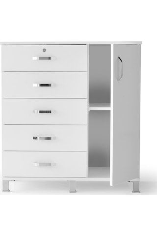 Buket Dolaplı 5 Çekmeceli Şifonyer 94x45x95 Demonte 001
