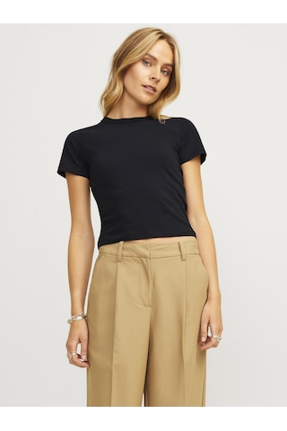 Jack & Jones Kadın Kısa Kol Düz Renk Tişört - Gigi - 12257984 Black