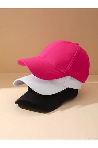 Gyes Spor Şapka Unisex 3 Adet Siyah-beyaz-pembe Siyah