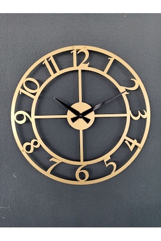 Rakamlı Metal Gold - Altın Duvar Saati 1,5 Mm Kalınlık 41x41 Cm Altın
