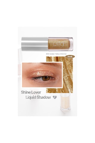 Yoğun Işıltılı Prizmatik Yapılı Likit Far Cre'ars Shine Lover Liquid Shadow 06 Golden Yellow Shimmer 77629154