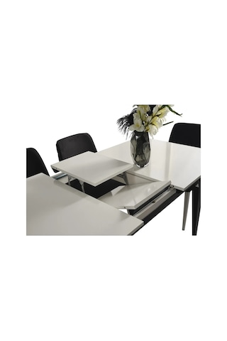 Yonca Yemek Odası Takımı Yemek Masası + 4 Adet Sandalye Beyaz