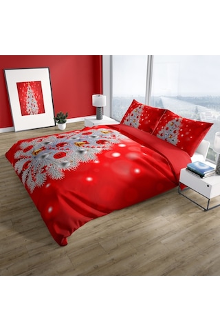 Cattleya Ny Pine 3D Pamuk Saten Çift Kişilik Nevresim Takımı Çok Renkli