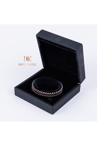 Dmt Copper El Yapımı Şık Tasarım Kalın Dövülmüş Saf Bakır Bilezik Bakır Takı Bilekliği Işıklı Kutulu Bakır