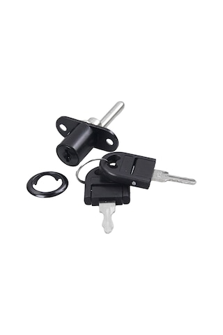 Homyl Kabine İtme Piston Kilidi Sürgülü Kapı 16mm-siyah