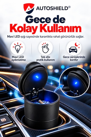Işıklı Araba Küllük - Bmw Küllük - Işıklı Kapaklı Küllük - Mavi Led Küllük