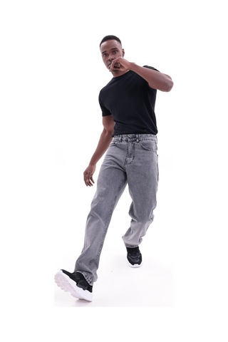 Freemen Erkek Baggy Bol Kesim Kot Pantolon Gri