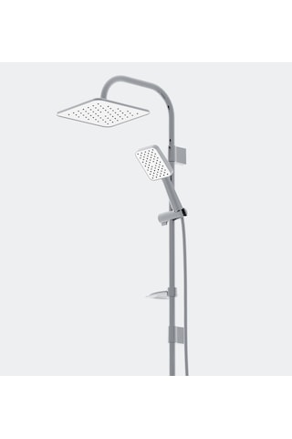 Robot Duş Seti Krom Beyaz Tepe Duş Sistemi Yağmurlama Sistemi Paslanmaz Beyaz - Krom