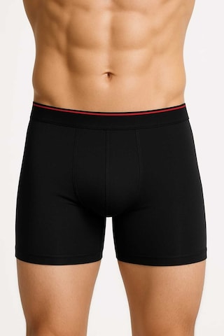 Sedef Yıldızı Siyah Likralı Erkek Boxer 5 Adet Siyah