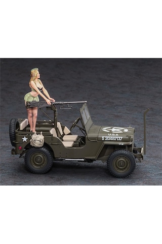 Hasegawa Sp483 52283 1/24 Ölçek, 1/4 Ton 4x4 Utility Truck Cal. 50 M2 Machine Gun W/blond Girl's Figure, Plastik Model Kiti-36148