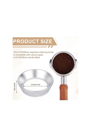 Shineyee 54mm Aluminyum Manyetik Kahve Dozaj Huni - Espresso Kolu İçin Sabit Tutucu, Profesyonel Ve Ev Kullanıma Uygun Gümüş
