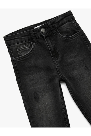 Koton Pamuklu Cepli Slim Fit Siyah Erkek Çocuk Jean Pantolon 6wkb40007td Siyah