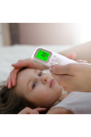 Qingmipy 1.3 İnç Lcd Dokunmasız Alın Termometresi, Taşınabilir El Tipi Vücut Ve Yüzey Sıcaklık Ölçer, 32 Hafızalı, Bebek Ve Yetişkinler İçin