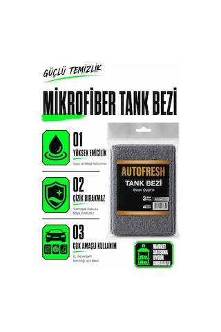 Autofresh 3 Adet Mikrofiber Bez Seti Araç Yıkama Oto Uygulama Temizlik Bezi 40x40 Cm