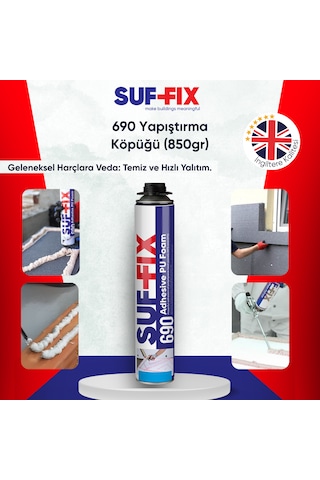 Suf-fix 690 Pu Yapıştırıcı Köpük 750ml Mantolama Eps Xps Levha Montaj Köpüğü 750 Ml