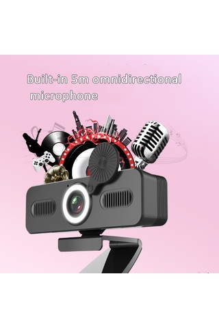 Sones C360 1080p Ağ Yüksek Çözünürlüklü Bilgisayar Kamerası Sürücüsüz Güzelleştirici Işık Kamerası Çok Yönlü Mikrofonlu, Kablo Uzunluğu: 1,8 M