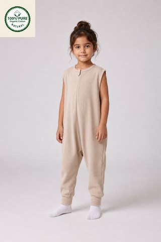 Cantoy İnterlok Geniş Askılı Bebek Çocuk Uyku Tulumu1.0 Tog %100 Pamuk Natural Krem
