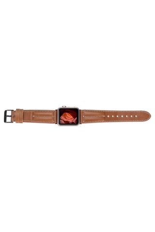 Apple Uyumlu Watch Uyumlu Deri Kordon 42-44-45mm Nm3-as2 Taba
