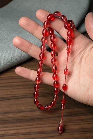 Usta İşçilik Sistemli Püskül Ateş Kehribar Tesbih 97579435