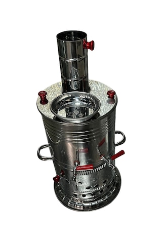 Odunlu Çift Musluklu Çelik Semaver 5 Lt -127
